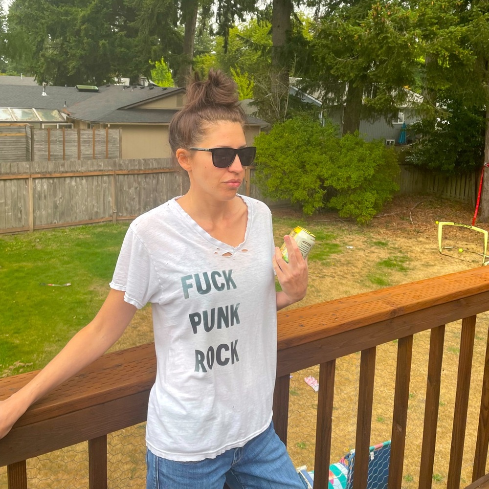 Destroyed punk rock t shirt